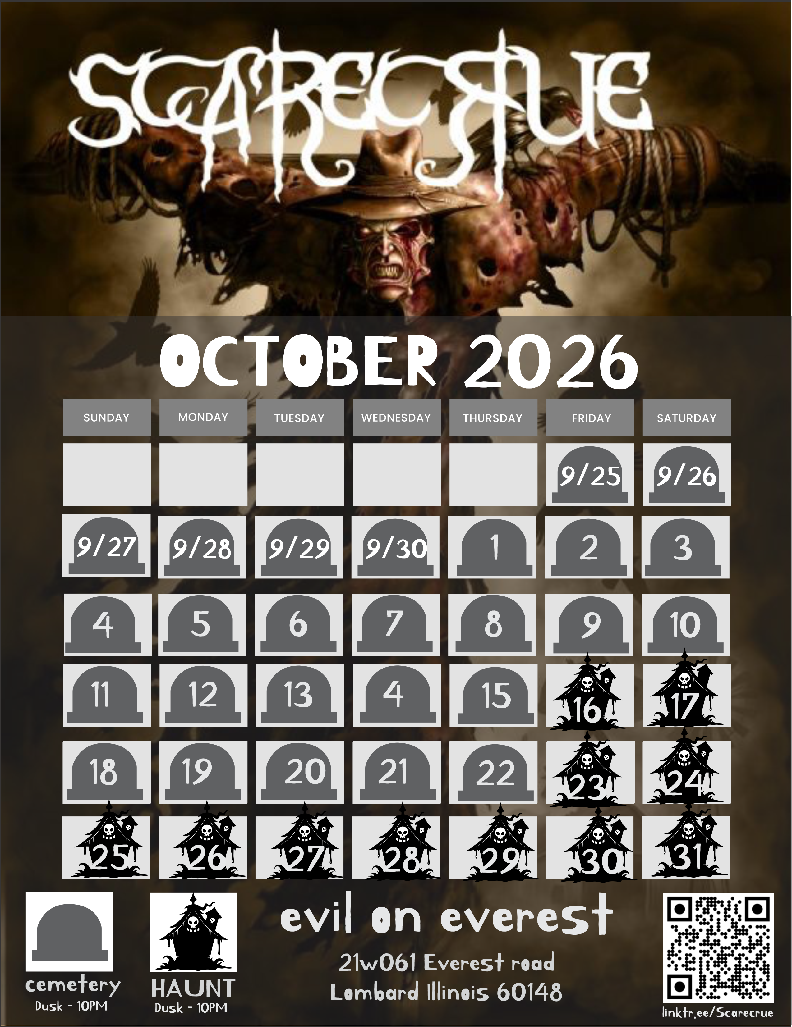 Scarecrue Calendar